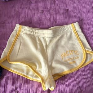 yellow pacsun booty shorts